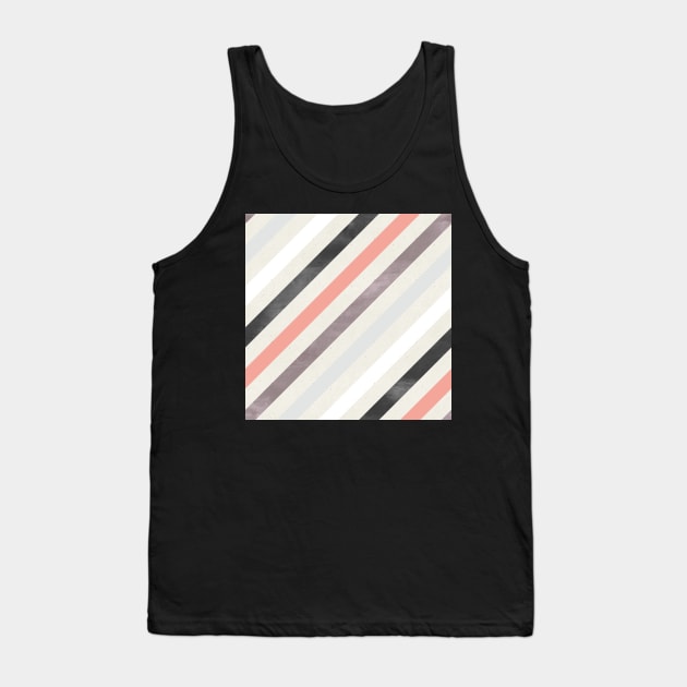 Diagonal Stripes in Black and Pink Tank Top by greenoriginals